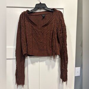 Fringe Western Women’s size L RUE21 Knit Brown Festival Hobo Sweater